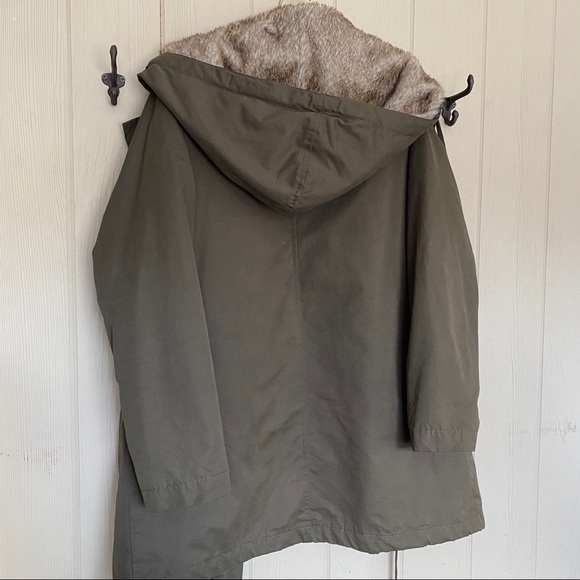 Army Green Long Fur Winter Jacket - Picture 8 of 8